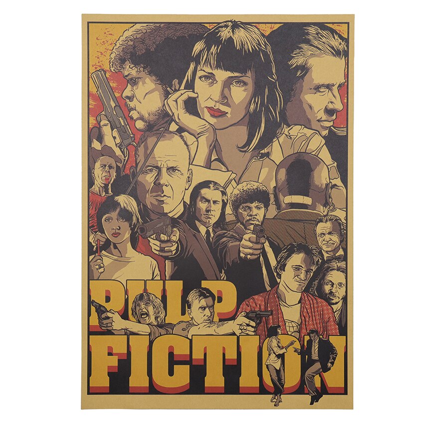 Pulp Fiction Illustrated Movie Poster