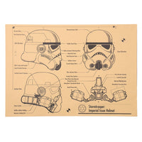 Star Wars Storm Trooper Helmet Design Blueprint Poster