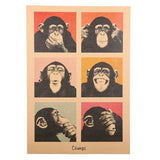 Pop Art Chimpanzee Poster Print 51x35.5CM
