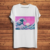 Vaporwave The Great Wave off Kanagawa Unisex Streetwear T Shirt