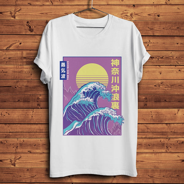 Vaporwave The Great Wave off Kanagawa Unisex Streetwear T Shirt