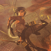 Mikasa Vs Armored Titan Attack On Titan Poster Print