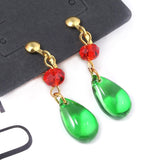 Howl's Moving Castle Green Crystal Earrings & Necklace
