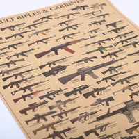 LARGE Assault Rifles & Carbines Vintage Poster Print
