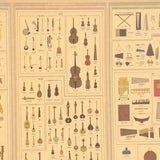LARGE Musical Instrument Collection Vintage Poster Print
