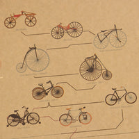 LARGE Evolution of Bicycles Vintage Poster Print