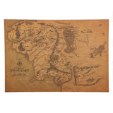 Vintage Middle Earth Map On The Lord of The Rings Poster