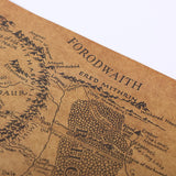 Vintage Middle Earth Map On The Lord of The Rings Poster