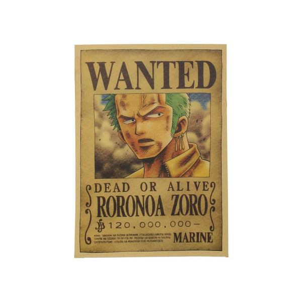 LARGE Roronoa Zoro One Piece Most Wanted Bounty Poster