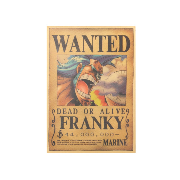 Large Franky One Piece Most Wanted Poster  20x14in (51x36cm)