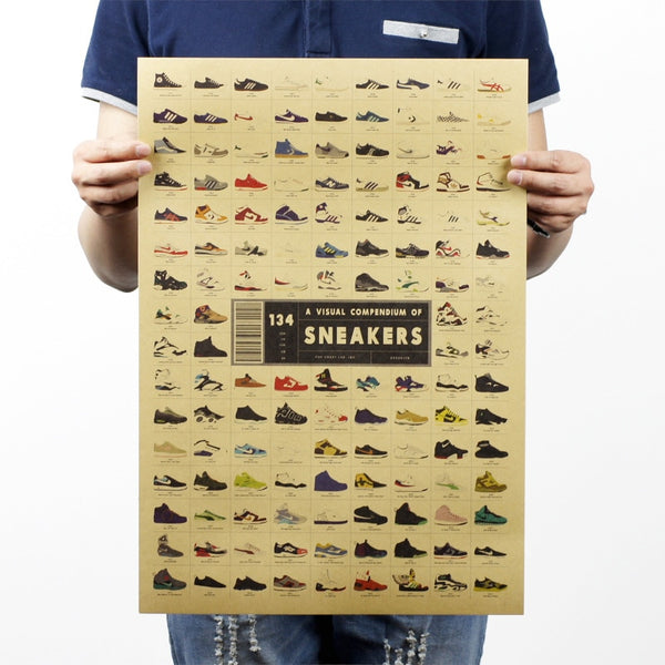LARGE A Visual Compendium of Sneakers Vintage Poster Print
