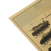 LARGE World War II Tank Vintage Poster Print