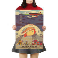 LARGE  Ponyo on a Cliff by the Sea Original Japanese Movie Poster 