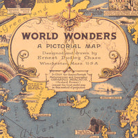 JUMBO World Map with World Wonders 68.5X51.5cm