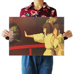 Haku and Chihiro on the Bridge to the Bathhouse poster print (Spirited Away)