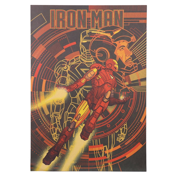 LARGE Retro Iron Man Poster (51x36cm)